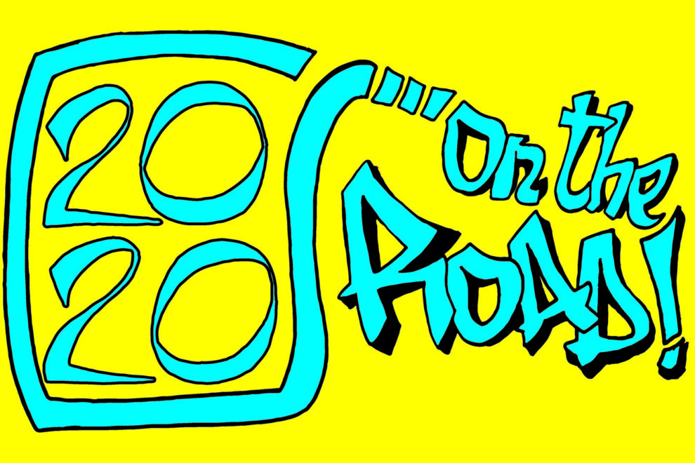 logo 2020 on the road con scritta